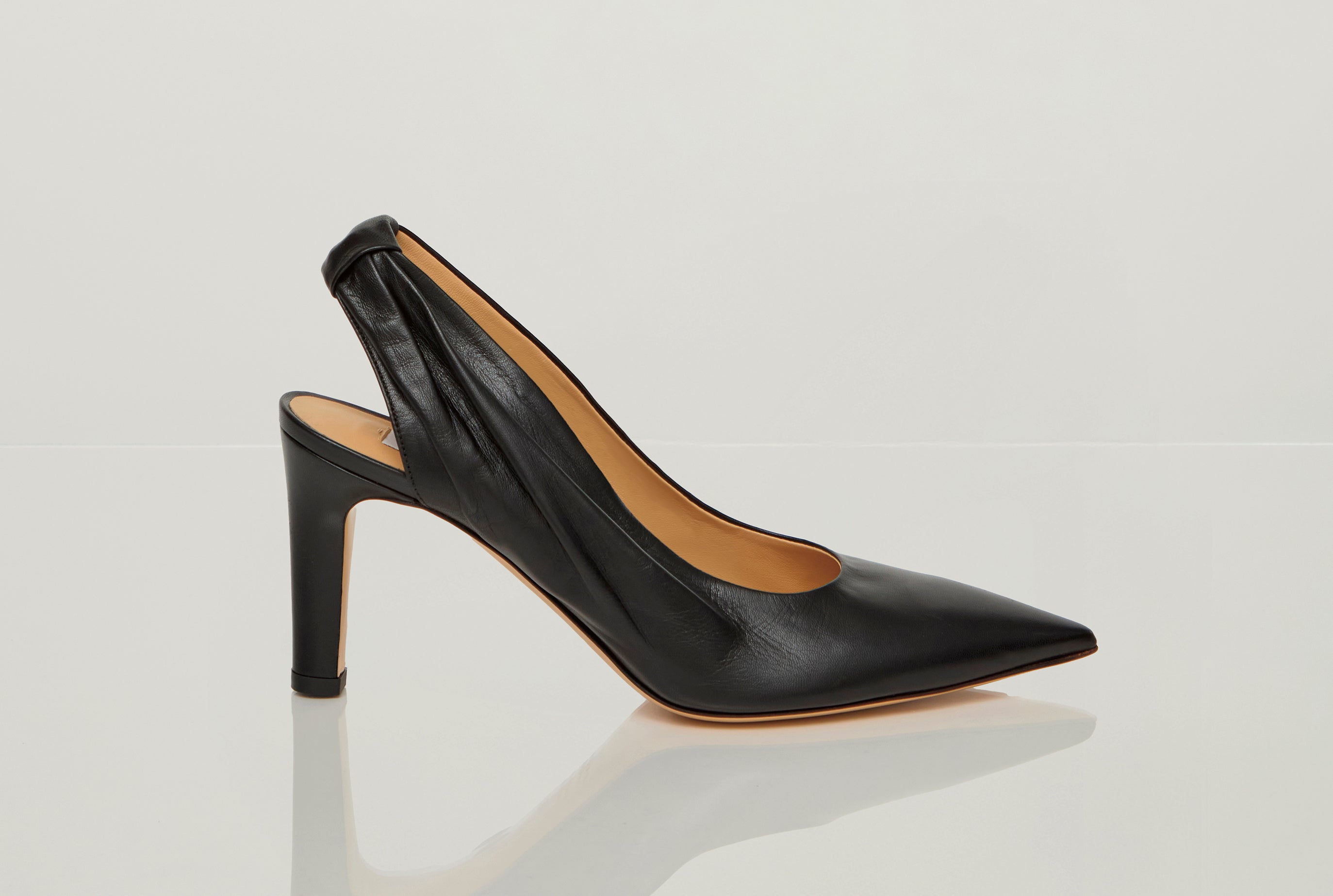 Women's Black Leather Amari Slingback Pump | Gabriela Hearst