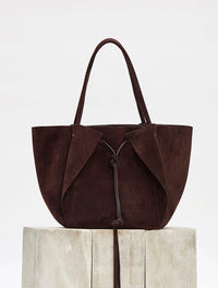 Marija Tote Bag in Dark Brown Suede