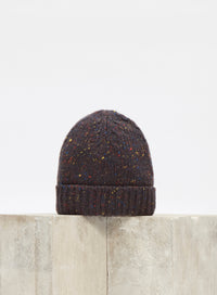 Hailsham Knit Hat in Charcoal Multi Speckled Cashmere