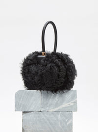 Nina Bag in Black Shearling