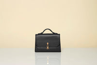 Small Leonora Flap Bag in Black Nappa Leather
