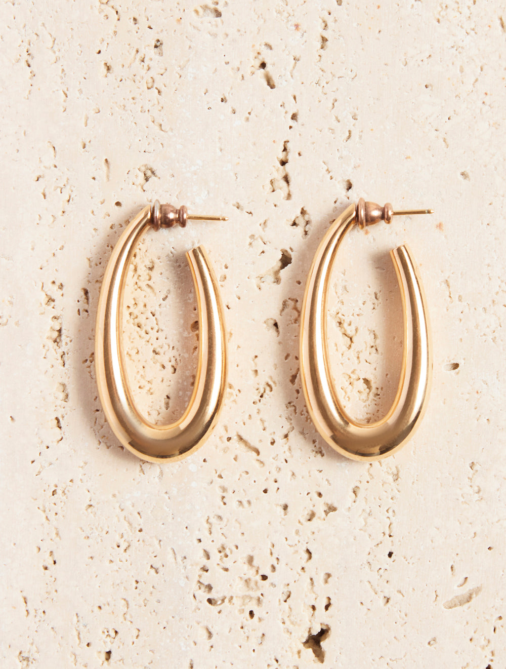 Large Drop Earrings in 18K Rose Gold