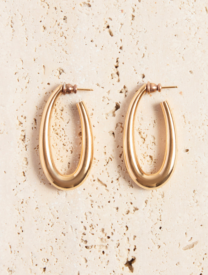 Large Drop Earrings in 18K Rose Gold