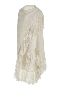 Lauren Knit Wrap in Ivory Welfat Cashmere
