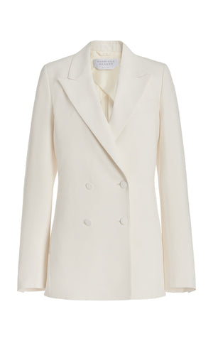 Damus Blazer in Ivory Silk Wool Cady