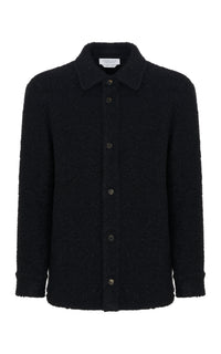 Drew Overshirt in Black Cashmere Boucle