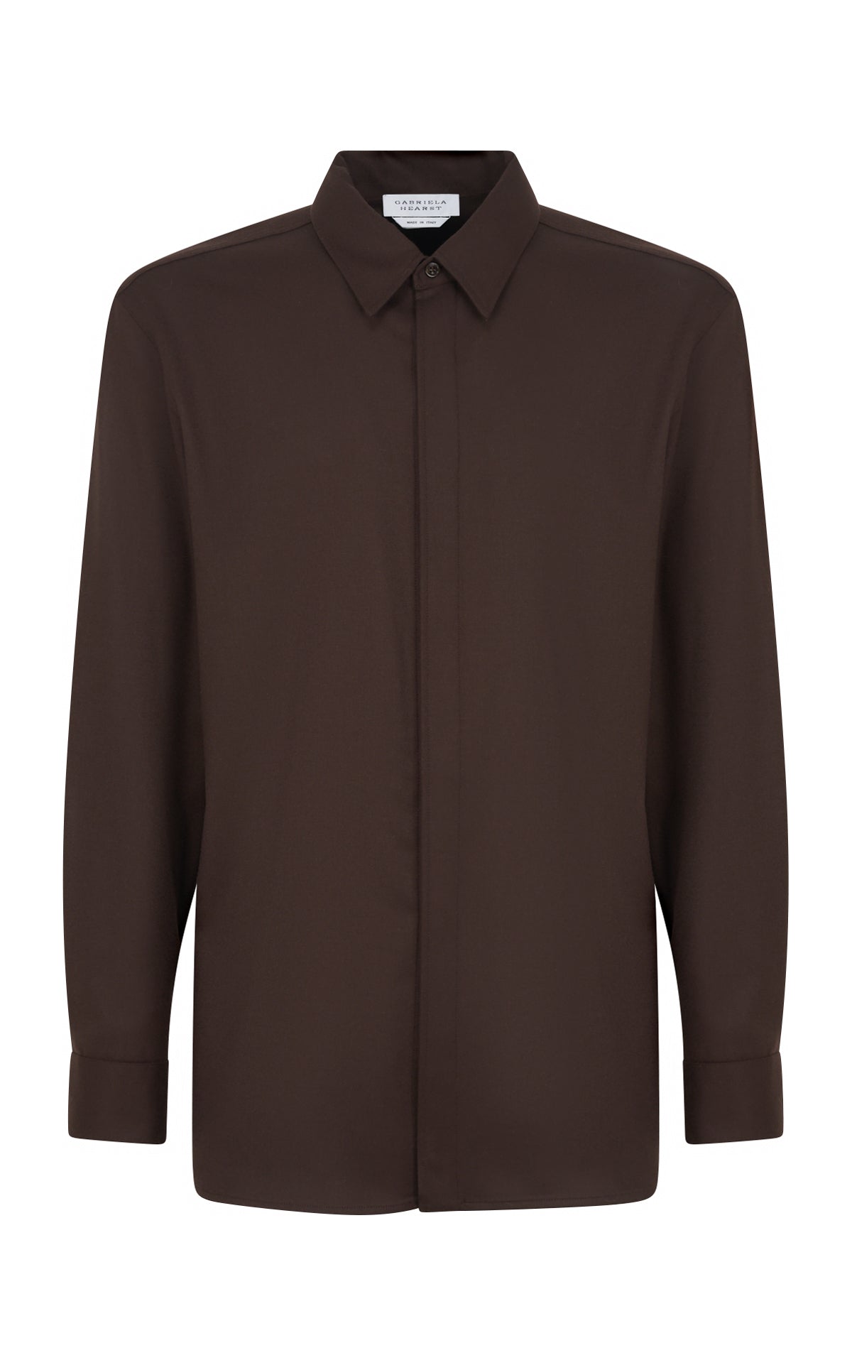 Nicolas Shirt in Chocolate Superfine Wool