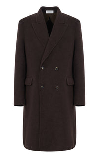 Mcaffrey Coat in Chocolate Double-Face Recycled Cashmere