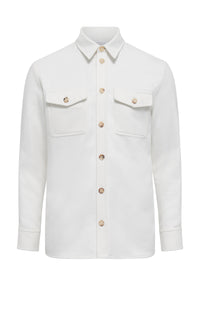 Lucas Overshirt in Ivory Winter Silk