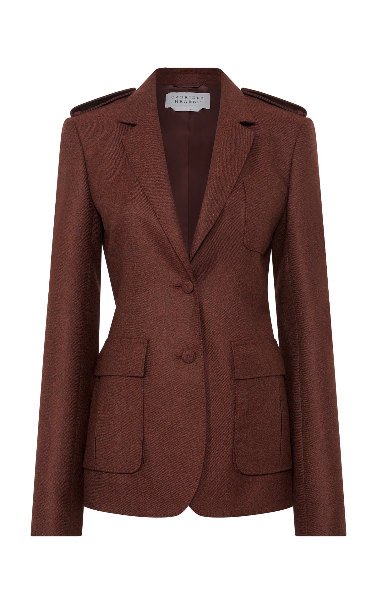 Louisa Blazer in Burnt Sienna Wool Cashmere Flannel