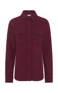 John Austin Shirt in Bordeaux Speckled Cashmere
