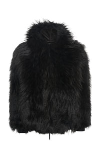 Tom Hoody Jacket in Black Cashmere Shearling