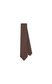 Escudo Tie in Chocolate Wool Silk