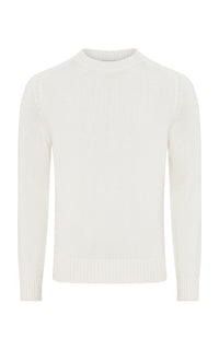 Francesco Knit Sweater in Ivory Cashmere