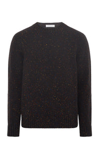 Daniel Knit Sweater in Charcoal Multi Speckle Cashmere