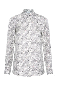 Cruz Shirt in Ivory Multi Printed Silk Twill