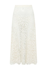 Patterson Skirt in Ivory Floral Cashmere Lace