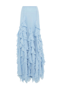 Espina Skirt in Light Blue Silk Georgette