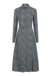 Jane Shirtdress in Charcoal Multi Printed Silk