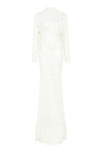 Aberdeen Dress in Ivory Silk Wool