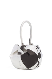 Abstract Black White Satin Nina Bag - Side Angle | Gabriela Hearst