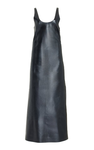 Ellson Dress in Black Metallic Nappa Leather