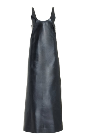 Ellson Dress in Black Metallic Leather