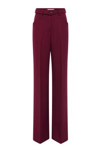 Norman Wide-leg Pant in Bordeaux Recycled Virgin Wool