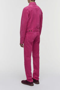 Anthony Five Pocket Pant in Fuschia Suede Corduroy