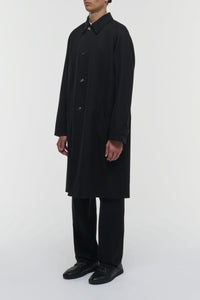 Alain Reversible Coat in Black & Electric Navy Virgin Wool