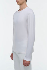 Pacific Long Sleeve T-Shirt in Ivory Cashmere Jersey