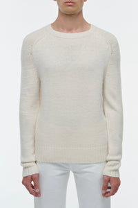 Norwich Knit Sweater in Ivory Cashmere