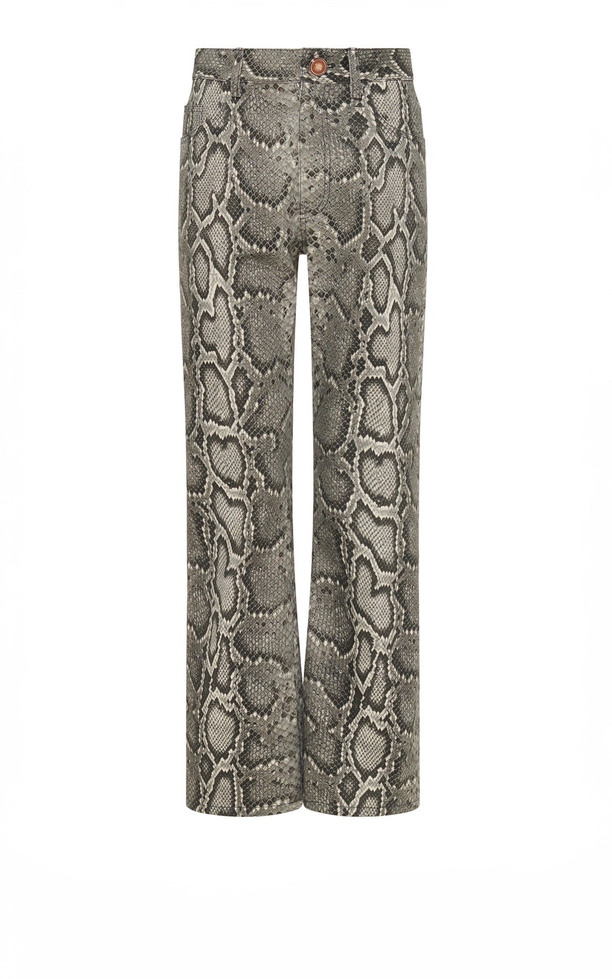 Ezra Bootcut Cropped Jean in Greyscale Recycled Printed Cotton Denim