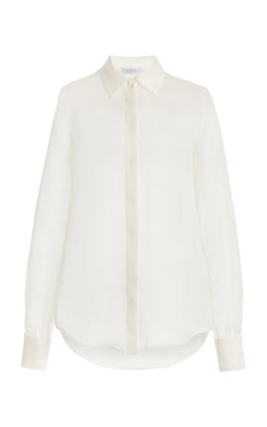 Horus Sheer Shirt in Ivory Silk Organza