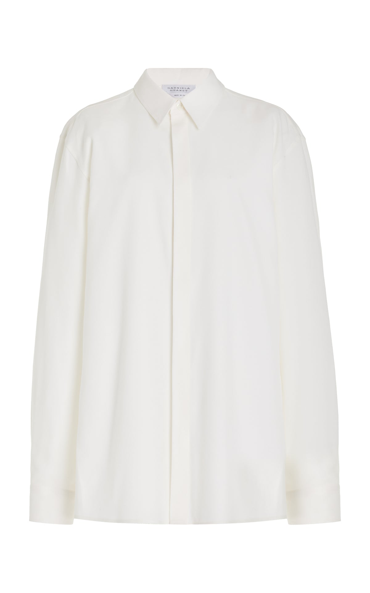 Nicolas Shirt in Ivory Silk Wool Cady