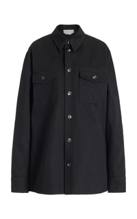 Everly Overshirt in Black Organic Cotton