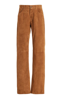 Anthony Five Pocket Pant in Camel Suede
