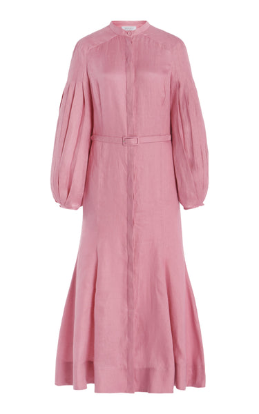 Lydia Maxi Dress with Slip in Rose Quartz Linen – Gabriela Hearst