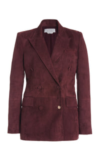Gavin Blazer in Deep Bordeaux Suede
