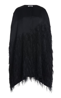 Pauli Feather Cape in Black Silk