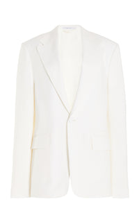 Leiva Blazer in Ivory Virgin Wool Twill