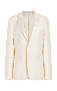 Nicolson Jacket in Ivory Silk Wool Cady