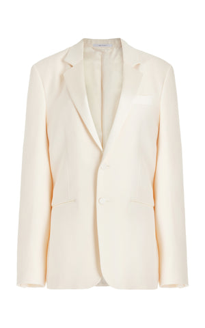 Nicolson Jacket in Ivory Silk Wool Cady