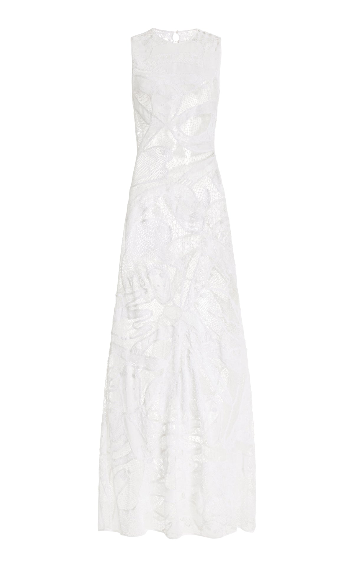 Tati Knit Dress in Ivory Cotton Macrame