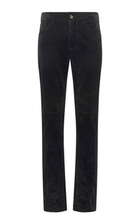 Anthony Five Pocket Pant in Black Suede