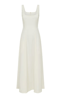 Adaline Midi Dress in Ivory Soft Wool