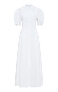 Arabella Shirtdress in White Aloe Linen