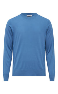 スカイメリノウールのパルコニットクルーネック