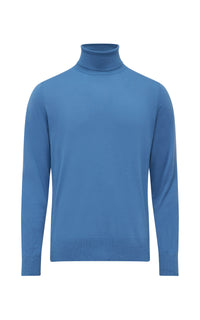 スカイメリノウールのジャーメインニットタートルネック