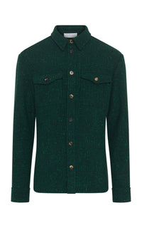 Lucas Overshirt in English Green Speckled Cashmere